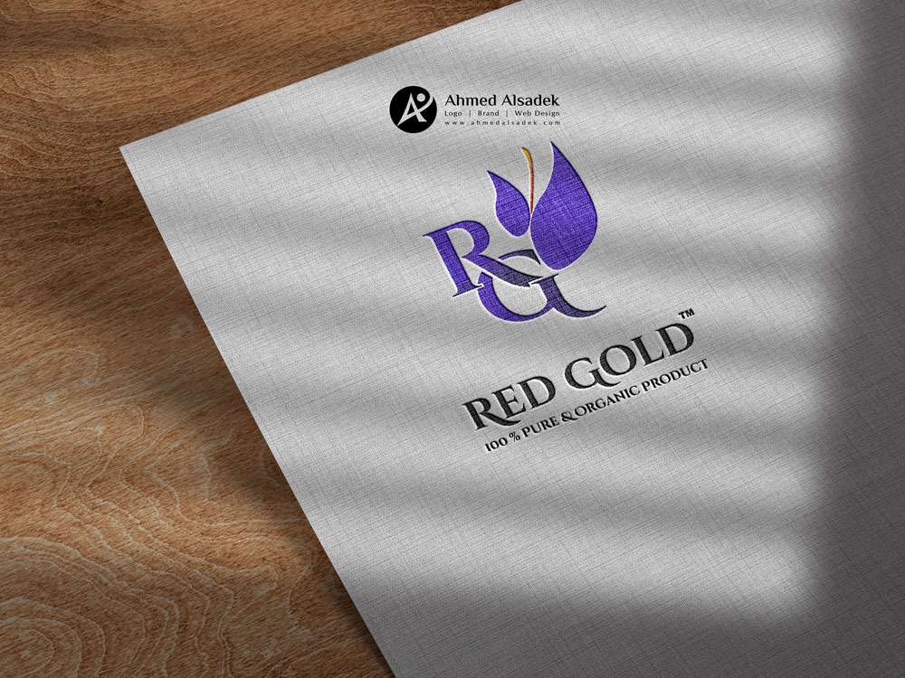 تصميم شعار شركة RED GOLD لمستحضرات التجميل ابو ظبي الأمارات